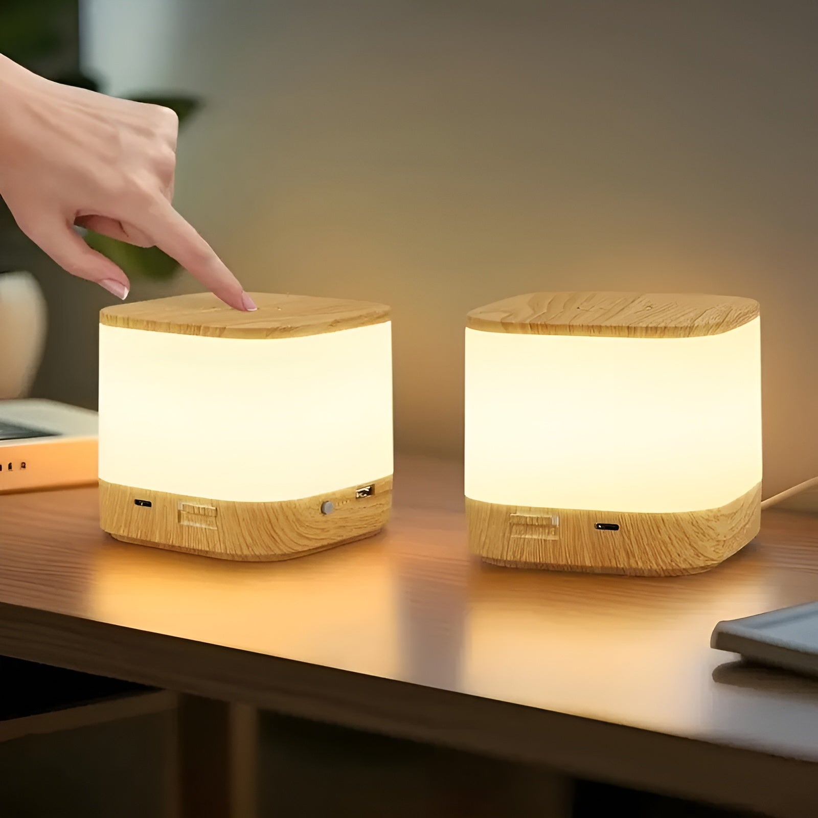 Led-bordlampe Med Berøringsdimmer – Justerbar Lysstyrke Og Fargetemperatur | Usb-lading, Timer, Ideell For Soverommet
