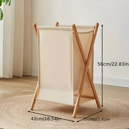 Sammenleggbar Skittentøyskurv i Tre – Robust, Dekorativ og Funksjonell | Perfekt for Bad og Soverom