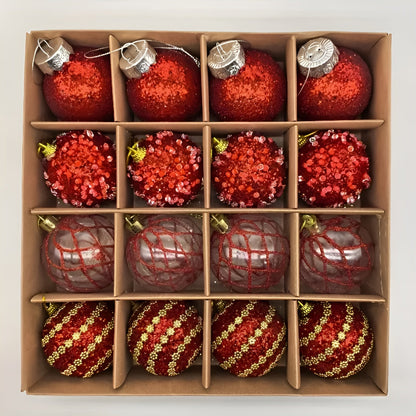 Julekuler Sett (16 stk, Ø 6 cm) – Elegante Kuler i Champagne | Perfekt til Juletreet