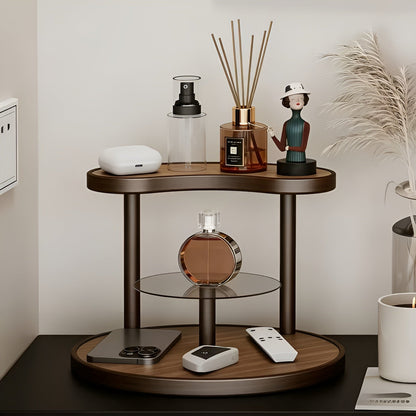 Drehbarer Make-up-Organizer aus Holz – 3-stöckig und stabil | Praktische Aufbewahrung für Kosmetik
