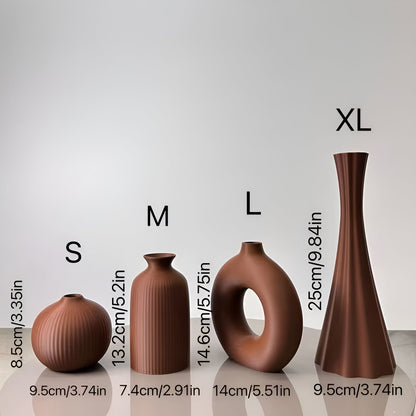 Boho Vase Sett (4 stk) – Dekorativt og Stilrent | Perfekt for Tørkede Blomster og Borddekorasjon - Vaser
