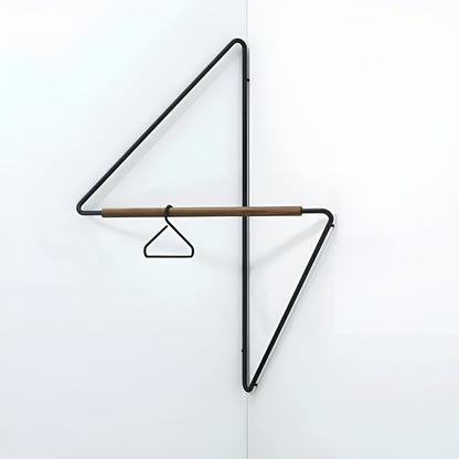Firkantet Veggkrok I Tre Og Metall – Minimalistisk Klesstativ I Designerstil