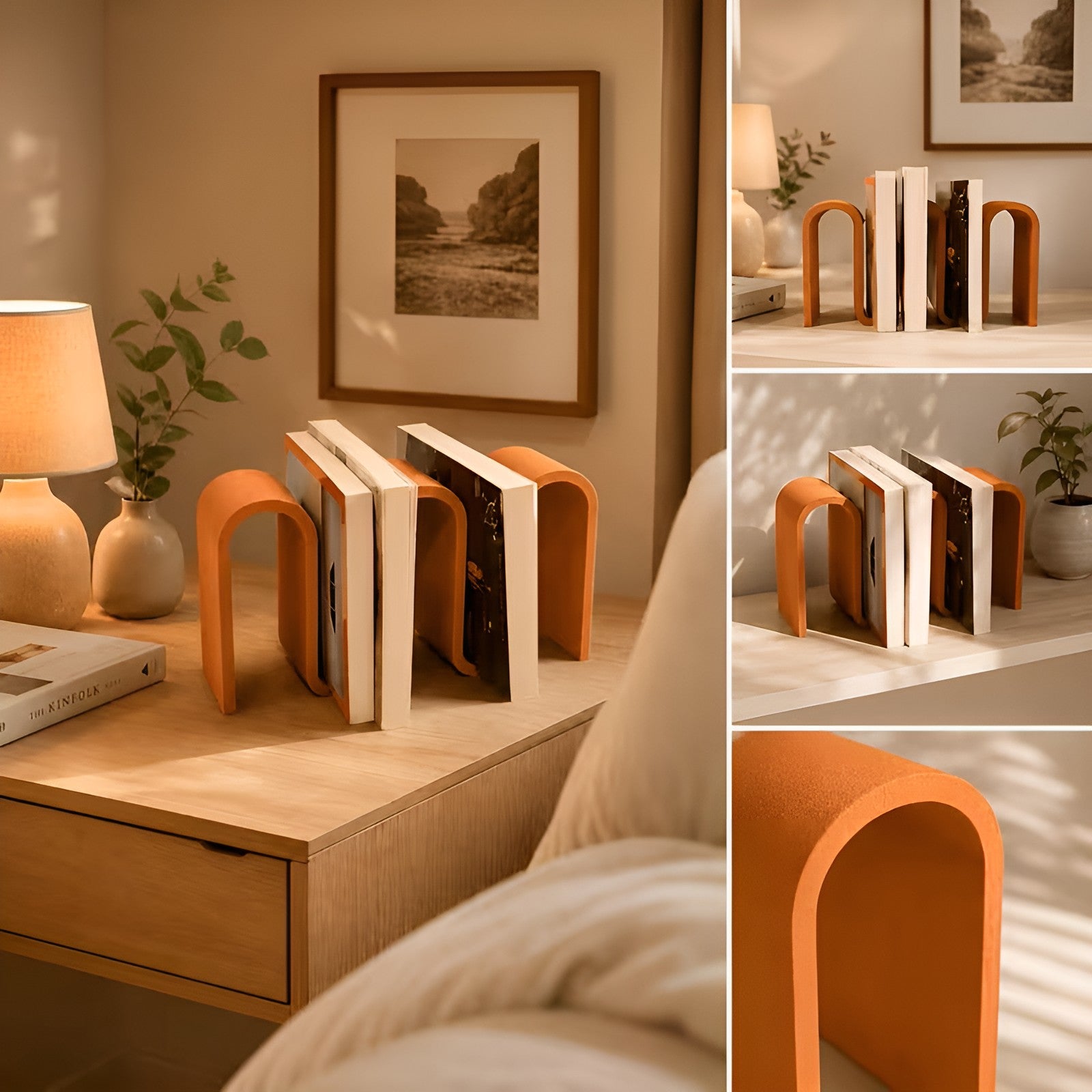 Skulpturell Bokholder – Moderne 3D-printet Design | Stilfull Dekor til Skrivebord og Hylle