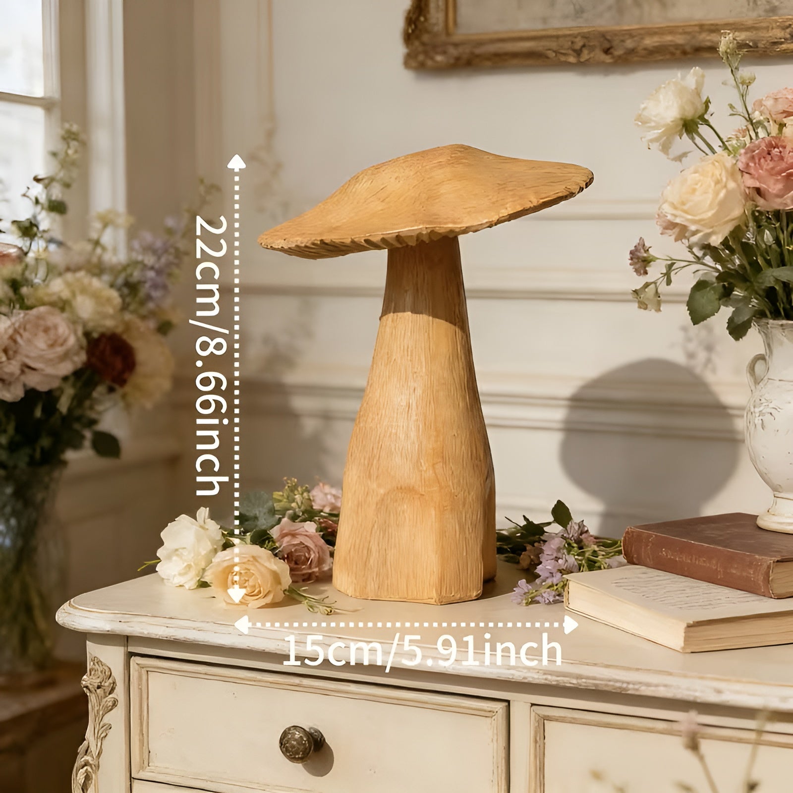 Vintage Pilz Dekofigur – Rustikale Tischdeko im Landhausstil | Perfekt für Café und Geschenkideen - Figurer