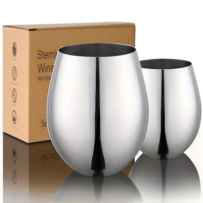 Eggformede Cocktailglass i Rustfritt Stål (2-Pakning) – Stilrene og Holdbare | Perfekt for Cocktails og Longdrinks