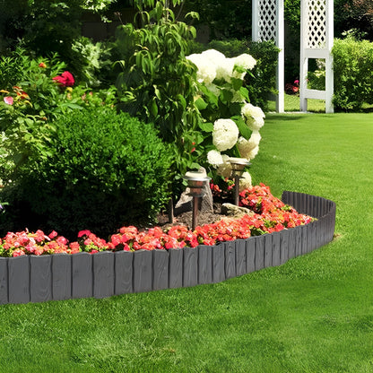 Fleksibel Bedkant i Trelook – Dekorativ Avgrensning for Plen og Blomsterbed | Enkel DIY-Montering