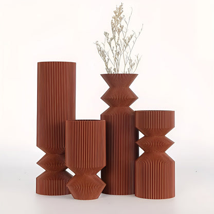 Vasesett i Art Deco-stil (4 deler) – Elegant og Dekorativt | Perfekt for Tørkede Blomster og Interiør