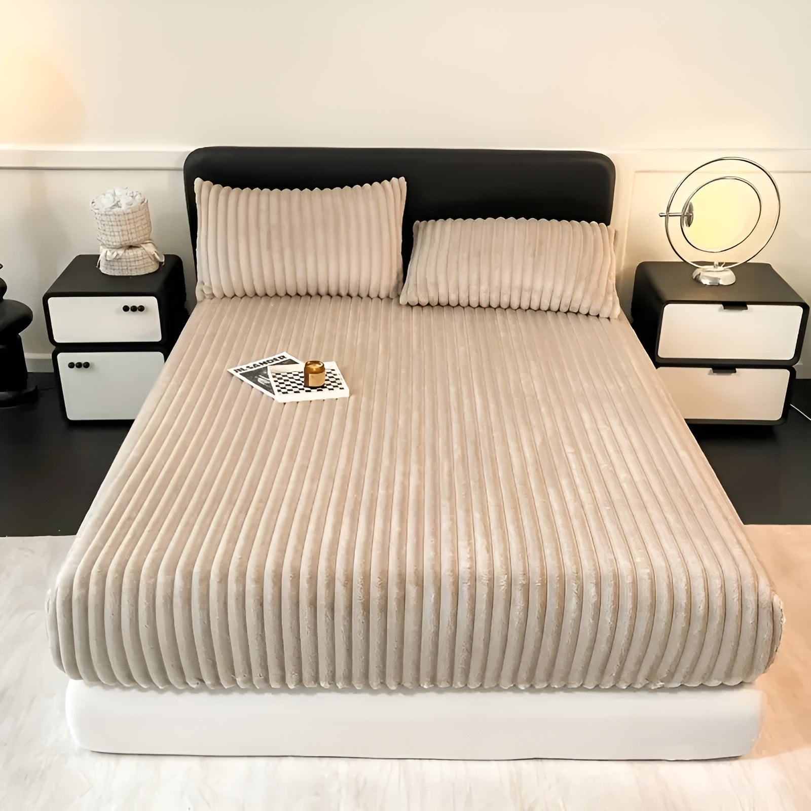 Spannbettlaken aus Milchsamt – Weich, Warm und Gemütlich | Perfekt für Herbst & Winter