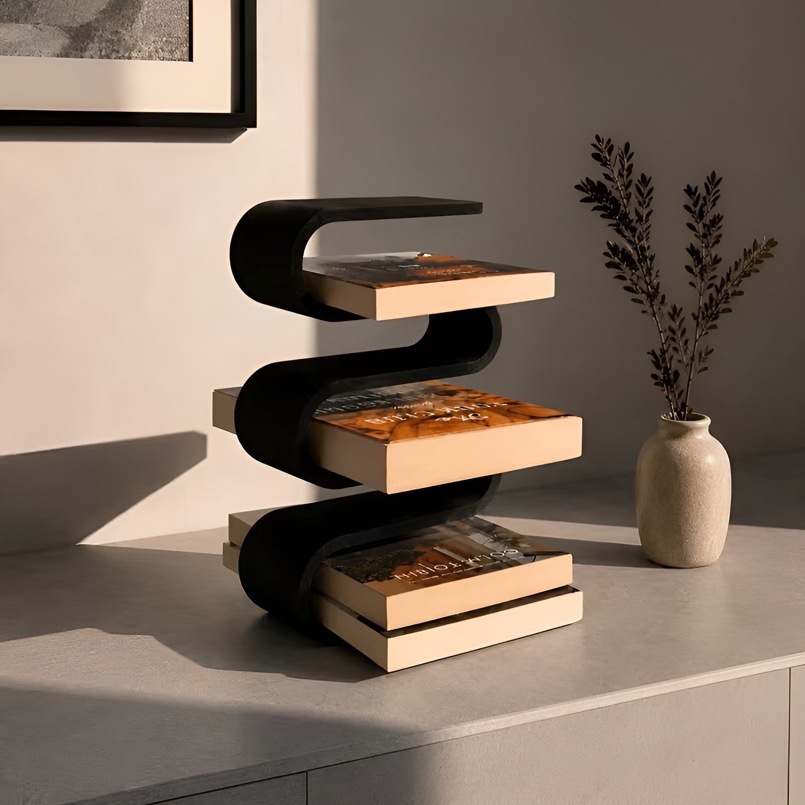 Skulpturell Bokholder – Moderne 3D-printet Design | Stilfull Dekor til Skrivebord og Hylle