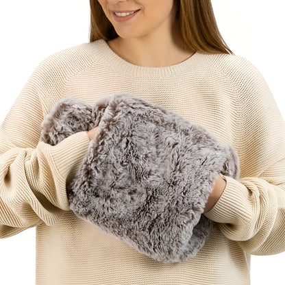 2-Liters Varmeflaske – Ekstra Stor og Varm | Myk Plüsch-Fleece for Avslapning og Komfort