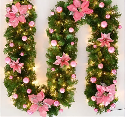 LED Julegirlander i Rattan – Varmt Lys og Naturlig Uttrykk | Perfekt for Trapp og Peis