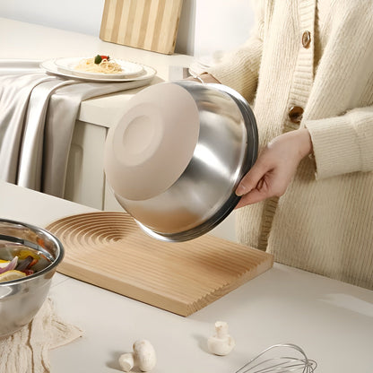 Rørbollesett i Rustfritt Stål (15 deler) – Sklisikker Silikonbunn | Perfekt til Baking og Matlaging