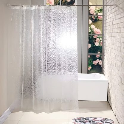 Dusjforheng med Vannmønster – Halvtransparent og Lettstelt | Moderne Dekor til Badet