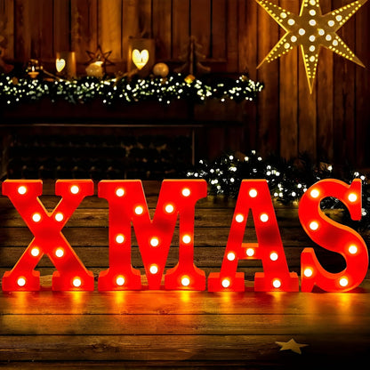 LED Julebokstaver – Varm og Stemningsfull Lysdekor | Batteridrevet for Innendørs Bruk og Julefeiring