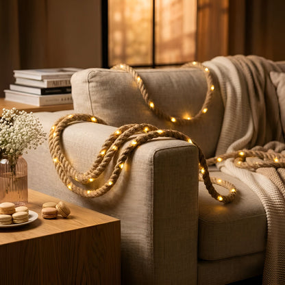 DIY Led-lyslenke I Jutetau – Rustikk Dekorasjonsbelysning