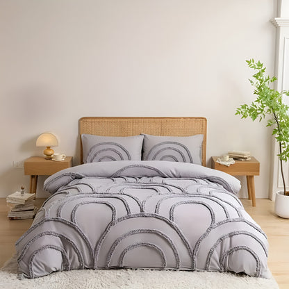 Boho Sengetøysett – Mykt og Stilfullt | Mikrofiber med Tuftet Design