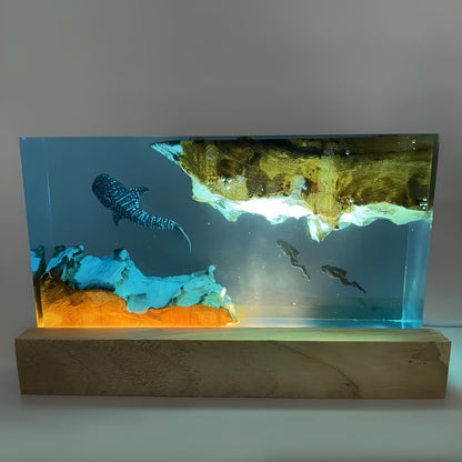 Bordlampe Av Hvalharpiks – Håndlaget Led-nattbordslampe | Dekorativ Stemningsbelysning Til Soverommet