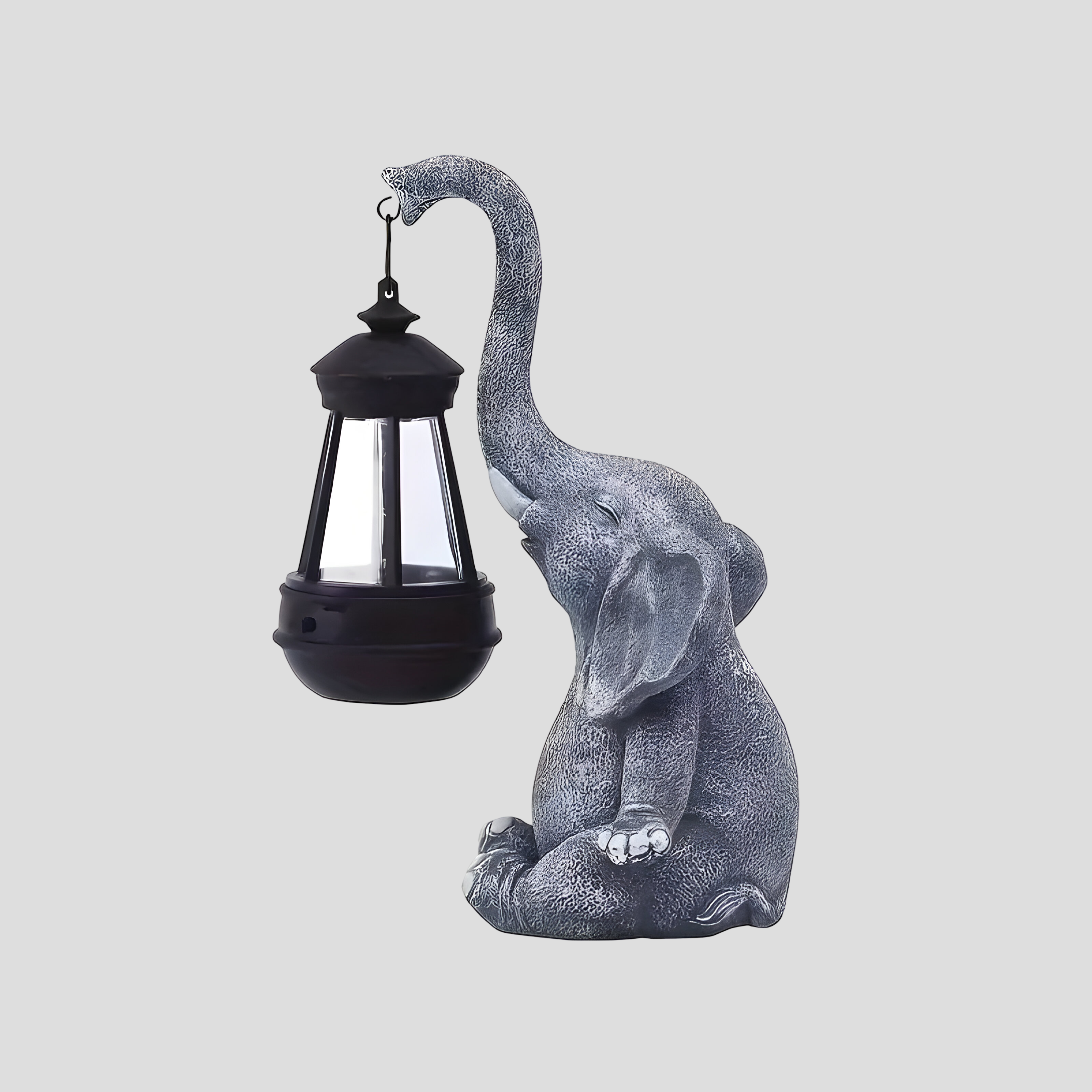 Klaren – Solardrevet Elefantstatue Med Led-lys