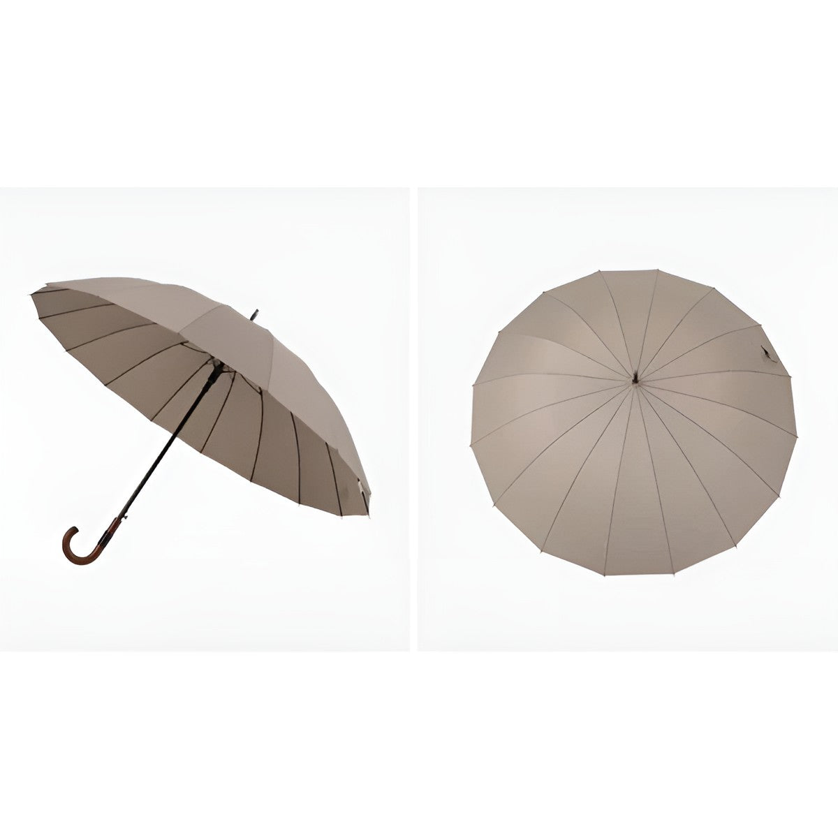 Stor Regnparaply – 120 cm Skjerm, Trehåndtak | Klassisk Design