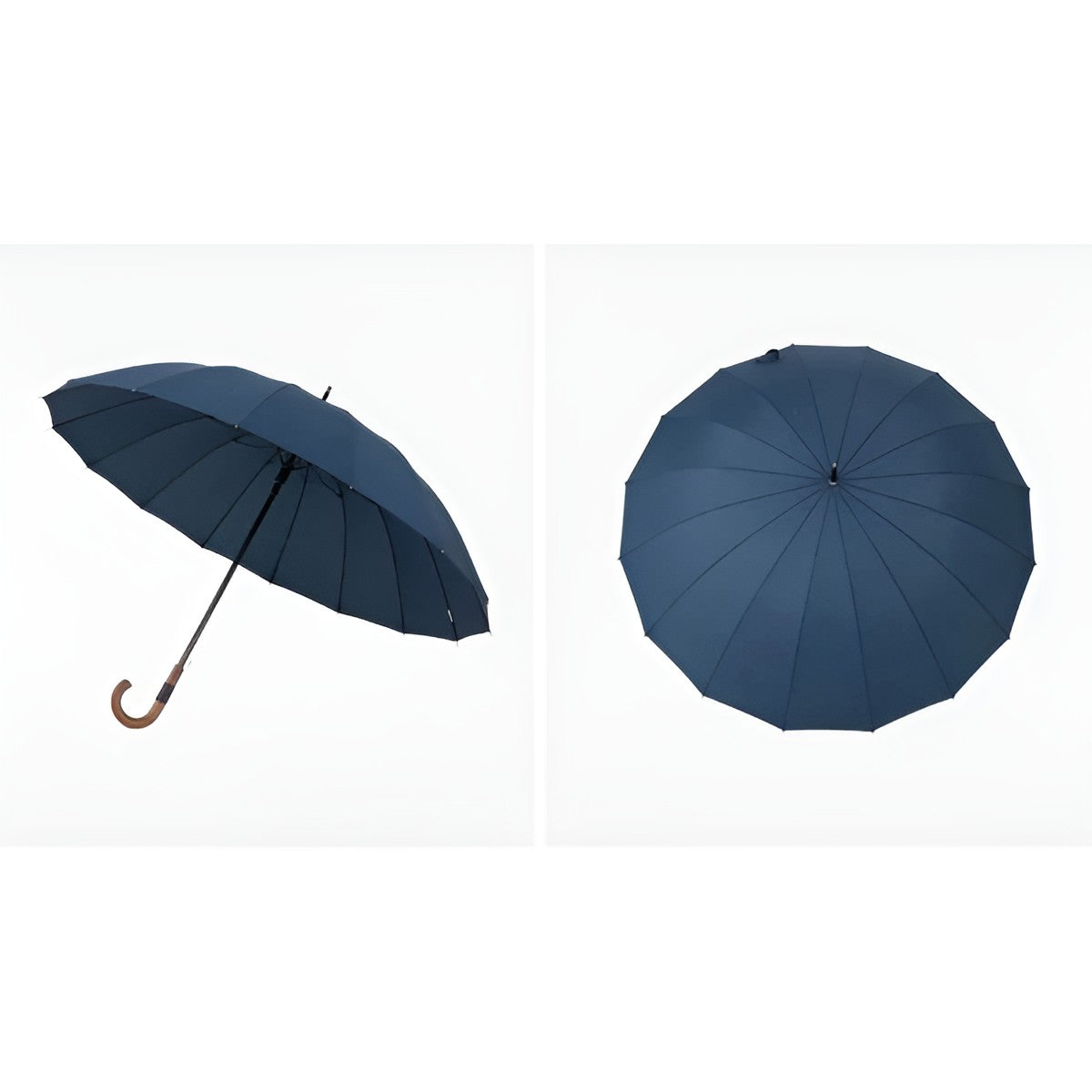 Stor Regnparaply – 120 cm Skjerm, Trehåndtak | Klassisk Design
