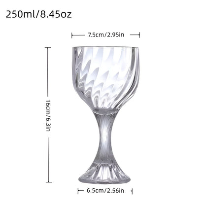 Retro drikkeglass med stett (6 stk) – Dekorative i rillet vintage-design | Elegante til borddekking og servering