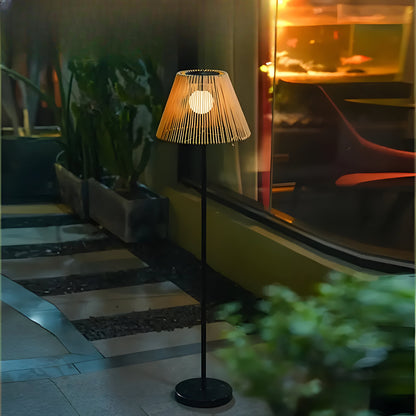 Bambus Solcellelampe - Bærekraftig Led-gulvlampe For Utendørs Bruk