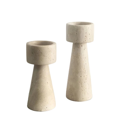 Marmorkerzenholder i Naturstein – Elegant og Dekorativ | Perfekt for Bord Bryllup og Hjem - Lysholdere