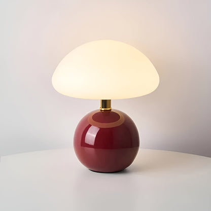 Kremfarget Bordlampe i Soppdesign – Stilfull Retro Leuchte | Perfekt for Soverom og Stue