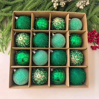 Julekulesett (16 Stk Ø 6 Cm) – Fargerike Julekuler | Perfekt Dekorasjon Til Juletreet, Stuen Og Hagen