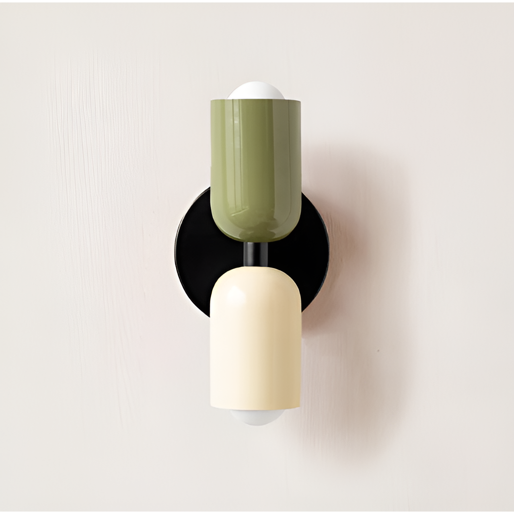 Wabi Duo LED-vegglampe – Grønn / Beige og Svart