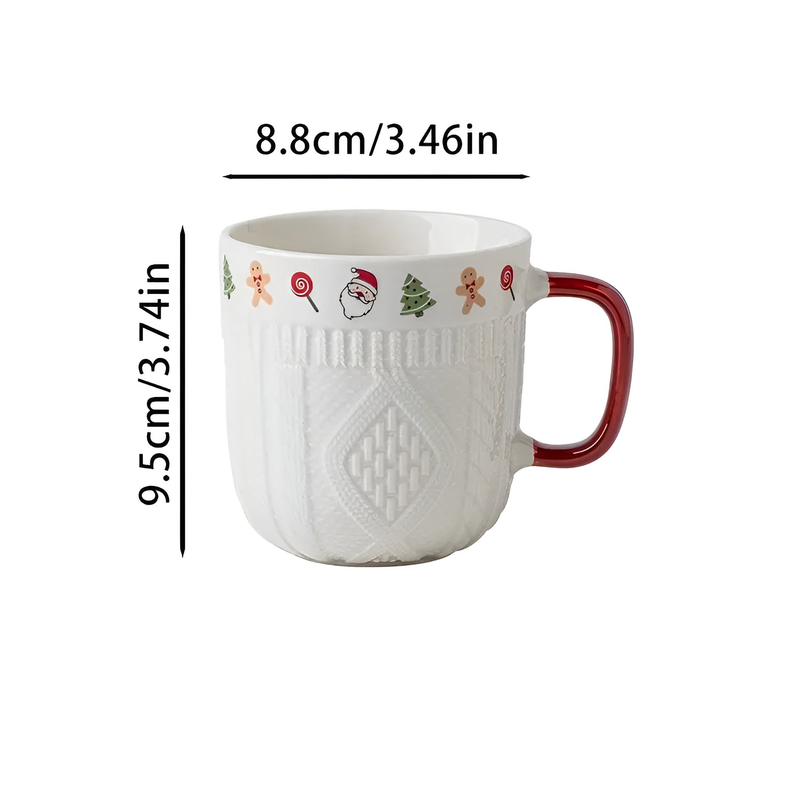 Krus i Keramikk (2 stk) – Søtt Julemotiv med Relieff | Perfekt Gavesett til Par og Varme Drikker