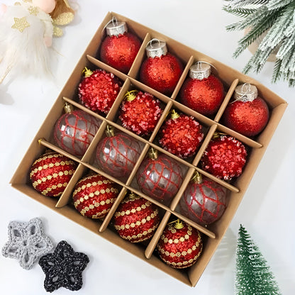 Julekuler Sett (16 stk, Ø 6 cm) – Elegante Kuler i Champagne | Perfekt til Juletreet