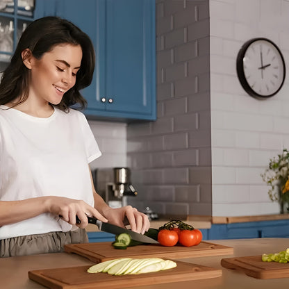 Skjærebrettsett i Bambus – Robust og Allsidig | Perfekt for Kjøtt, Grønnsaker og Frukt