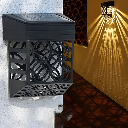 Solcelledrevne Utendørs Vegglamper – | Sett Med 2/4 Hulmønster For Stemningsfull Hagebelysning