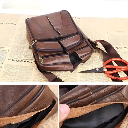 Skulderveske I Skinn For Menn – Romslig Crossbody-veske Med Justerbar Skulderrem | Sansoti