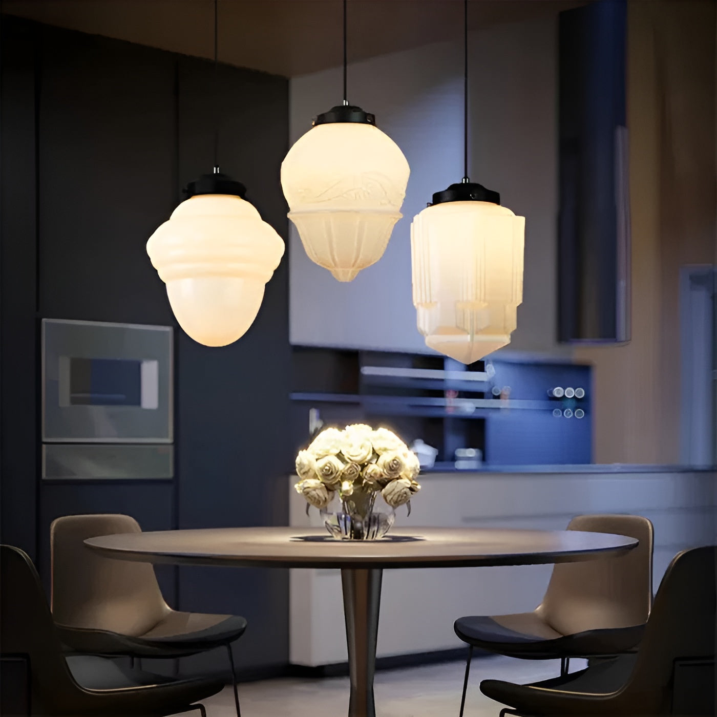 Hengelampe I Frostet Glass - Vintagedesign Med Geometrisk Glass
