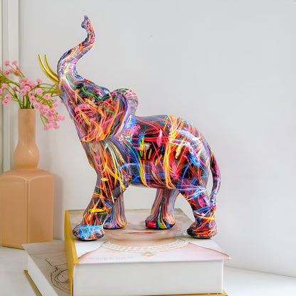 Graffiti Elefantfigur – Kreativ Kunstdekorasjon Til Stuen Og Kontoret