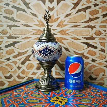 Vintage Mosaik Bordlampe – Håndlaget Dekorlampe i Farget Glass | Perfekt som Nattlys