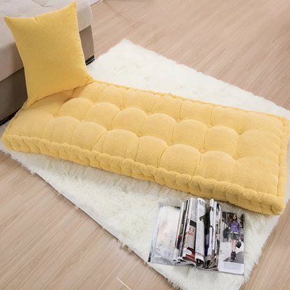 Langes Dickes Bankkissen Aus Cord – Stilvolles Sitzkissen MIT Weicher Polsterung - 40x110cm / Gelb - Bankkissen
