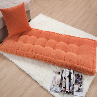 Langes Dickes Bankkissen Aus Cord – Stilvolles Sitzkissen MIT Weicher Polsterung - 40x110cm / Orange - Bankkissen