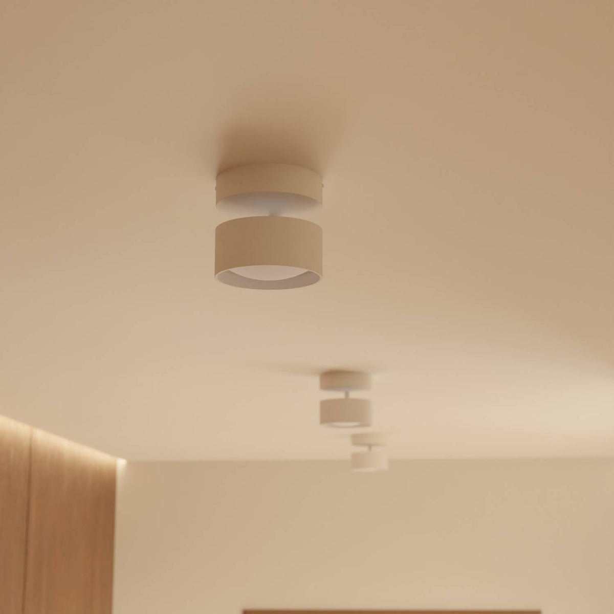 Monteringsdetalj for sylindrisk LED tak- og vegglampe
