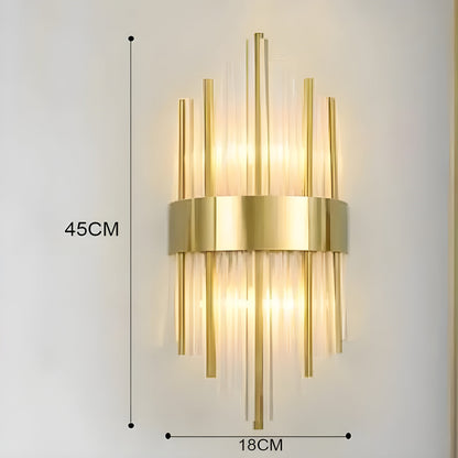 Vegglampe med Krystalleffekt – Elegant og Dekorativ | Gullfarget Detalj