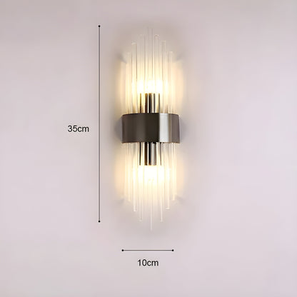Vegglampe med Krystalleffekt – Elegant og Dekorativ | Gullfarget Detalj
