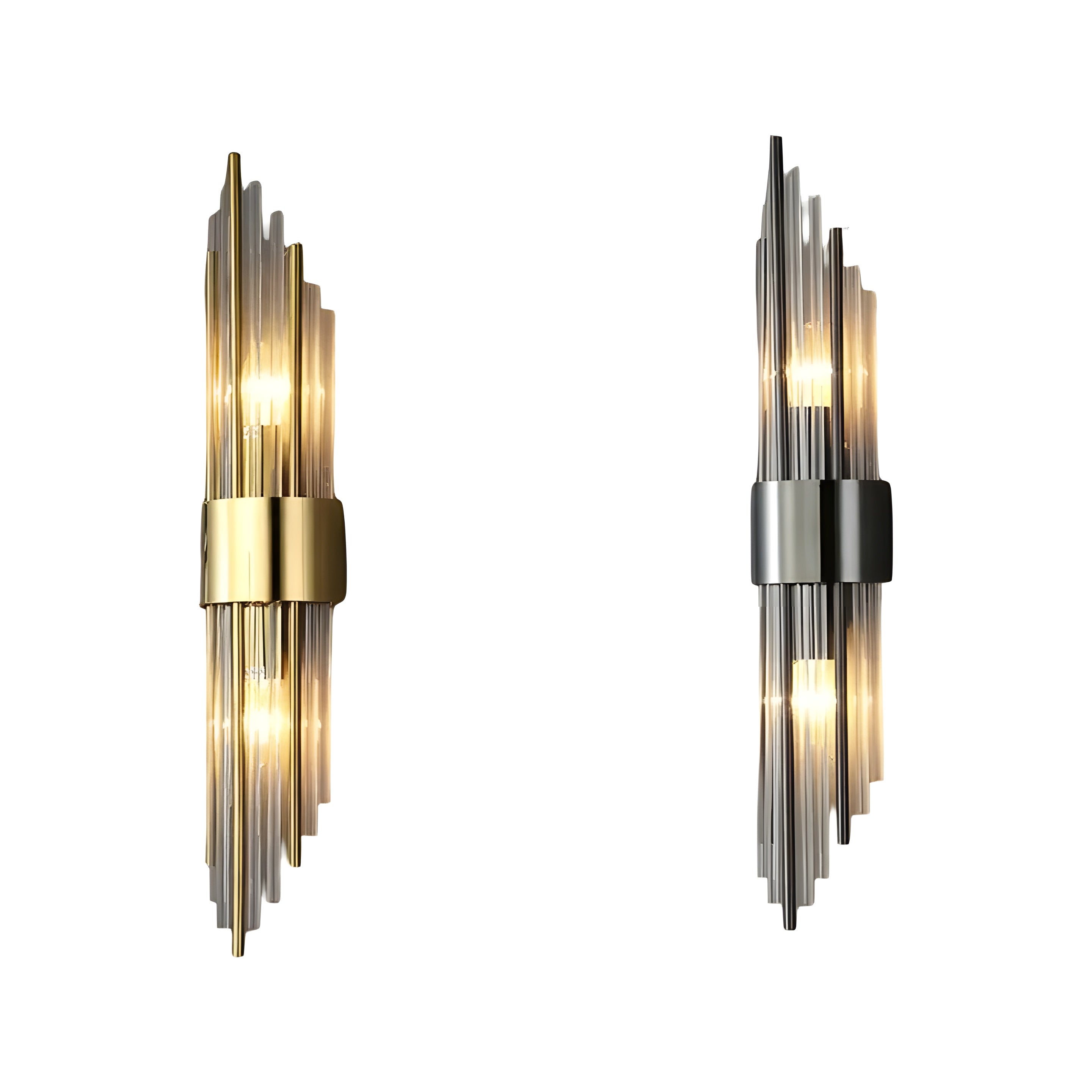 Vegglampe med Krystalleffekt – Elegant og Dekorativ | Gullfarget Detalj