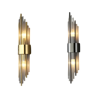 Vegglampe med Krystalleffekt – Elegant og Dekorativ | Gullfarget Detalj