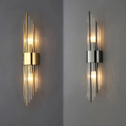 Vegglampe med Krystalleffekt – Elegant og Dekorativ | Gullfarget Detalj