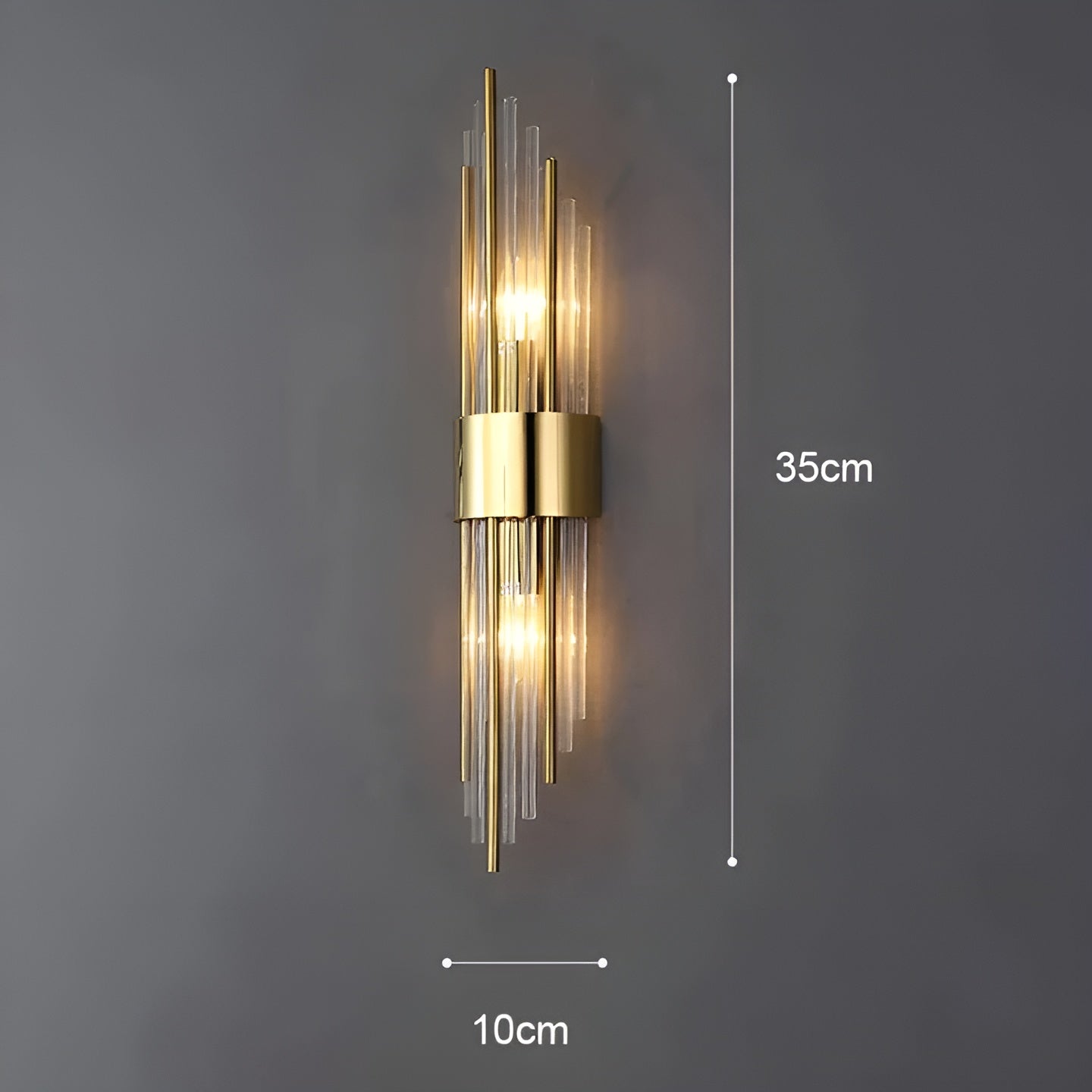 Vegglampe med Krystalleffekt – Elegant og Dekorativ | Gullfarget Detalj