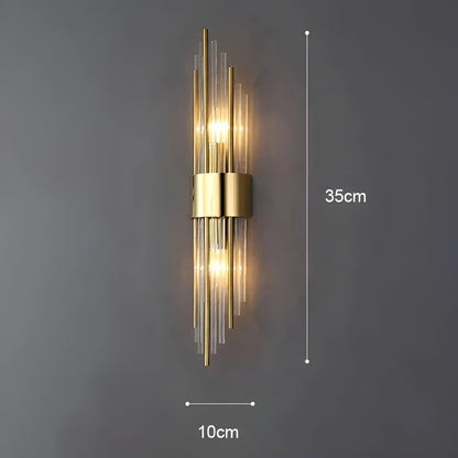 Vegglampe med Krystalleffekt – Elegant og Dekorativ | Gullfarget Detalj