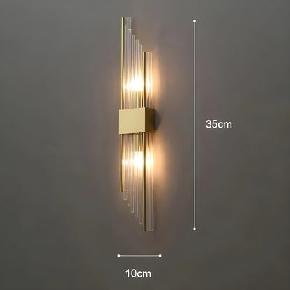 Vegglampe med Krystalleffekt – Elegant og Dekorativ | Gullfarget Detalj