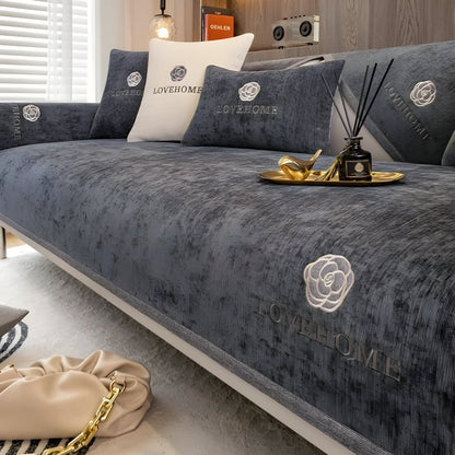 LuxeWrap sofatrekk sklisikkert sofa- og putebeskyttelse – Svartgrå / 70x70 cm